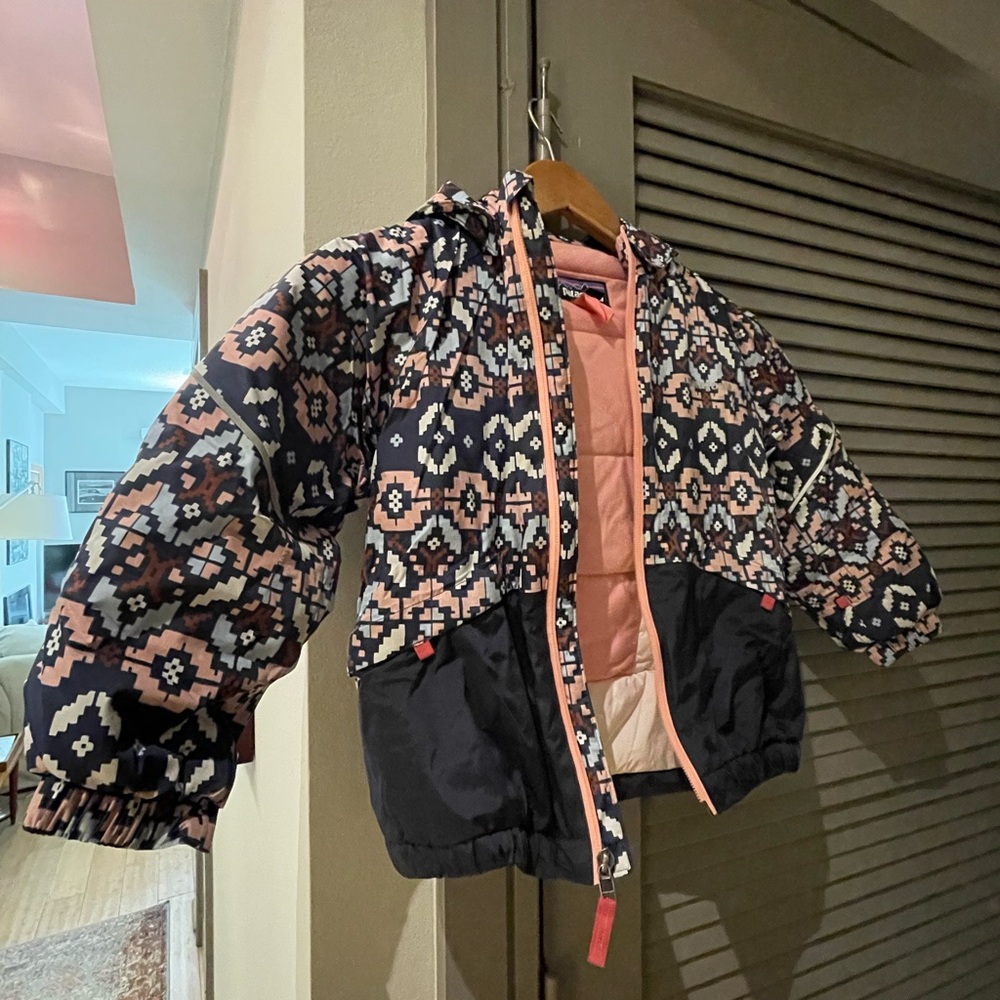 Patagonia Pink and Navy Blue Hooded Jacket
